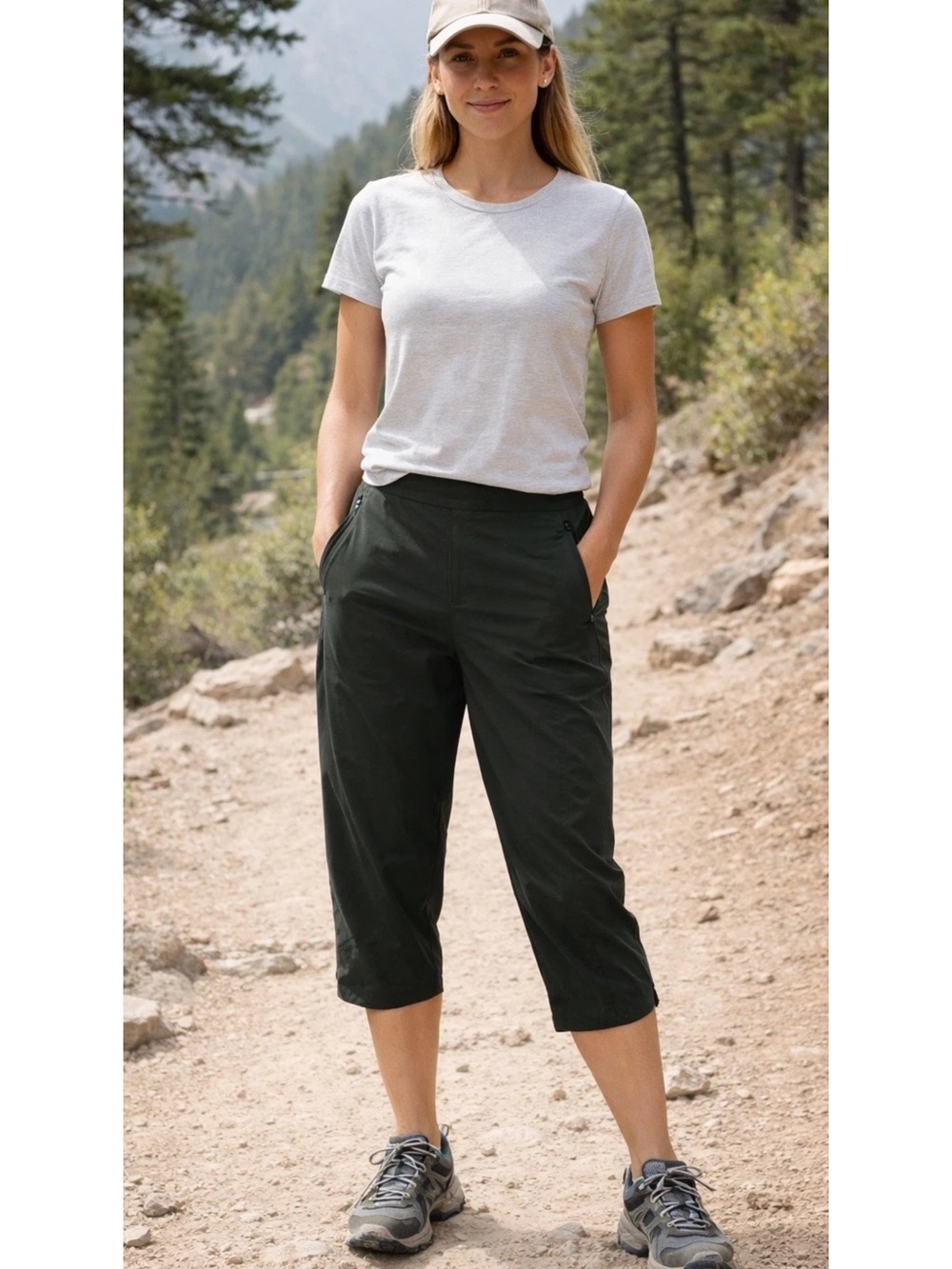 Royal Robbins Womens 14 Black Cropped Outdoor Capris